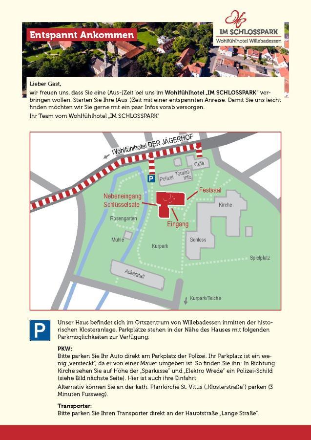 Wohlfühlhotel IM SCHLOSSPARK - Self CheckIn Willebadessen Exterior foto